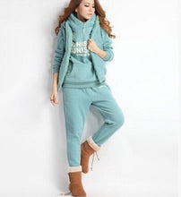 Load image into Gallery viewer, Winter hoodies women sports suits 3pcs hooded pants vests   165